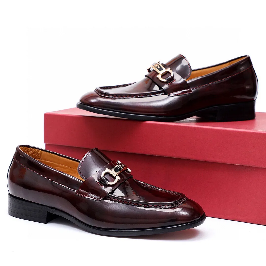 Men's Men's Shoes 💰540 💐[Ferragamo/Ferragamo] New 🐲Ferragamo* Ferragamo classic formal leather shoes! It is made of imported first-layer open-edge beaded cowhide leather upper + luxurious hardware buckle, and the inner layer is comfortable first-layer cowhide 🐂 leather lining! Original wear-resistant rubber outsole! Code number 38-44 (45🉑️customized)